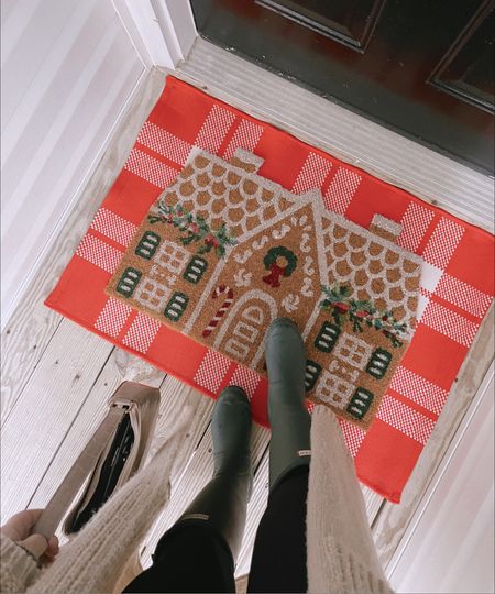 Dressing up our front porch little by little this holiday! My door mat is on sale and I linked some of my rainy day outfit too. ❤️🎄✨

#LTKHoliday #LTKSeasonal #LTKhome