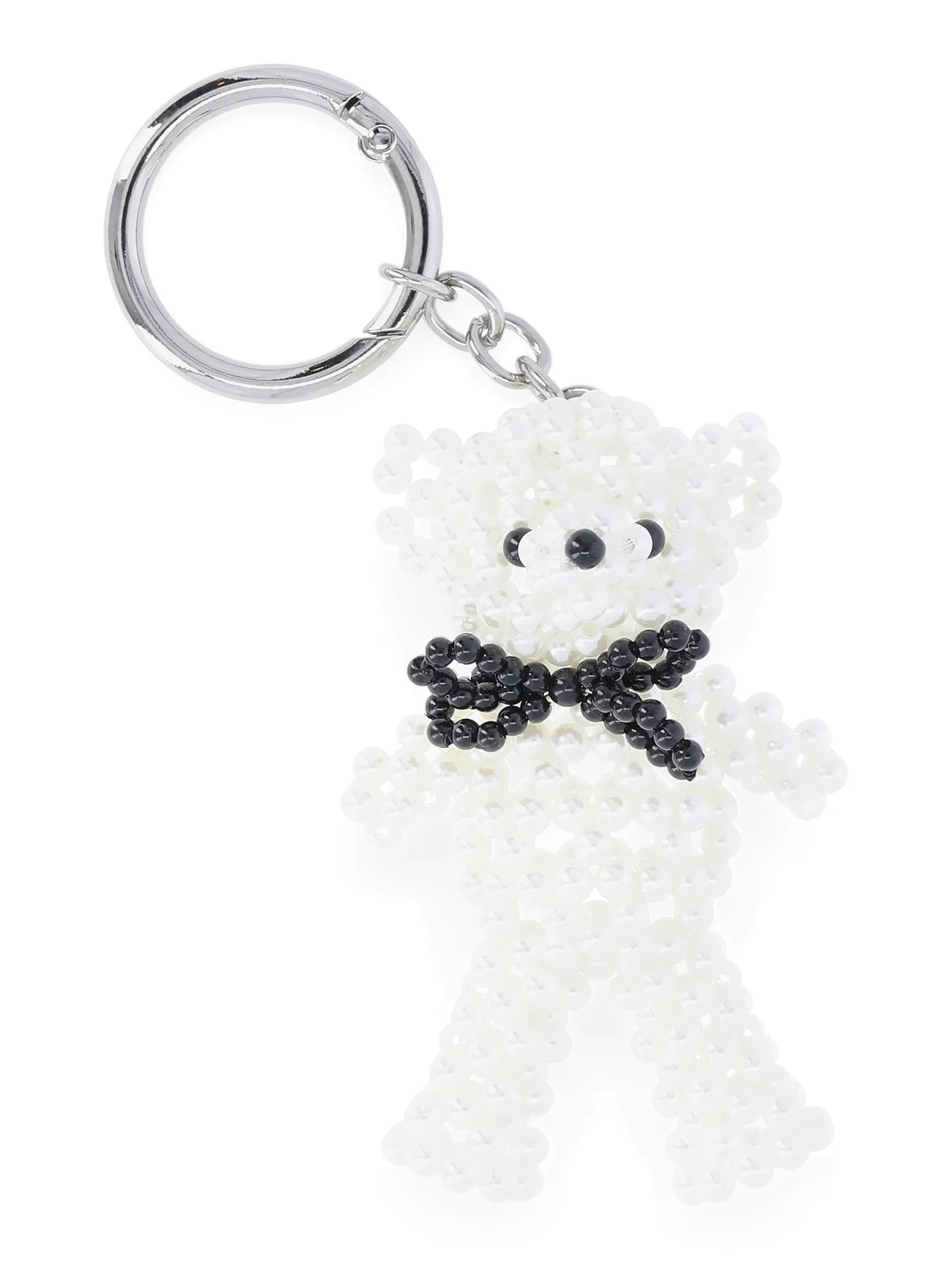 No Boundaries Women's Bag Charm, Beaded Bear with Black Bow | Walmart (US)