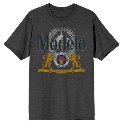 Modelo Beer Logo Crest Mens Charcoal Heather Graphic Tee-3XL | Target