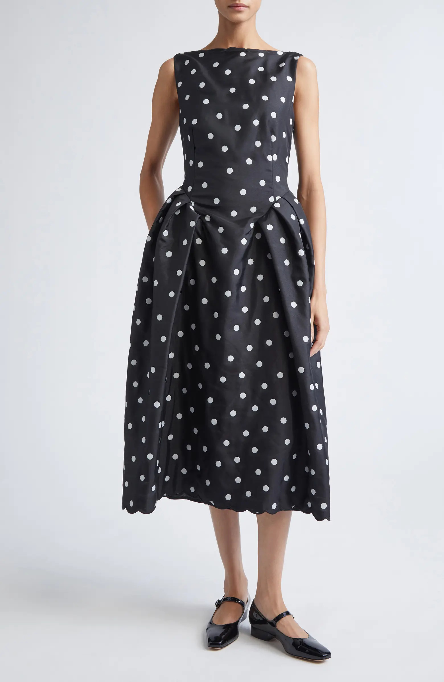 Polka Dot Sleeveless Midi Cocktail Dress | Nordstrom