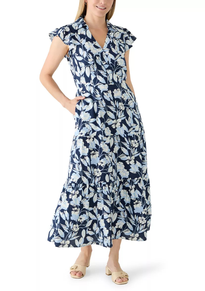 Women's Collared Tiered Midi Dress | Belk