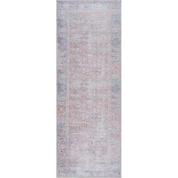 BoutiqueRugs Dare Traditional Runner Rug - Machine Washable - Light Blue, Cream, Off White - 2'7"... | Walmart (US)
