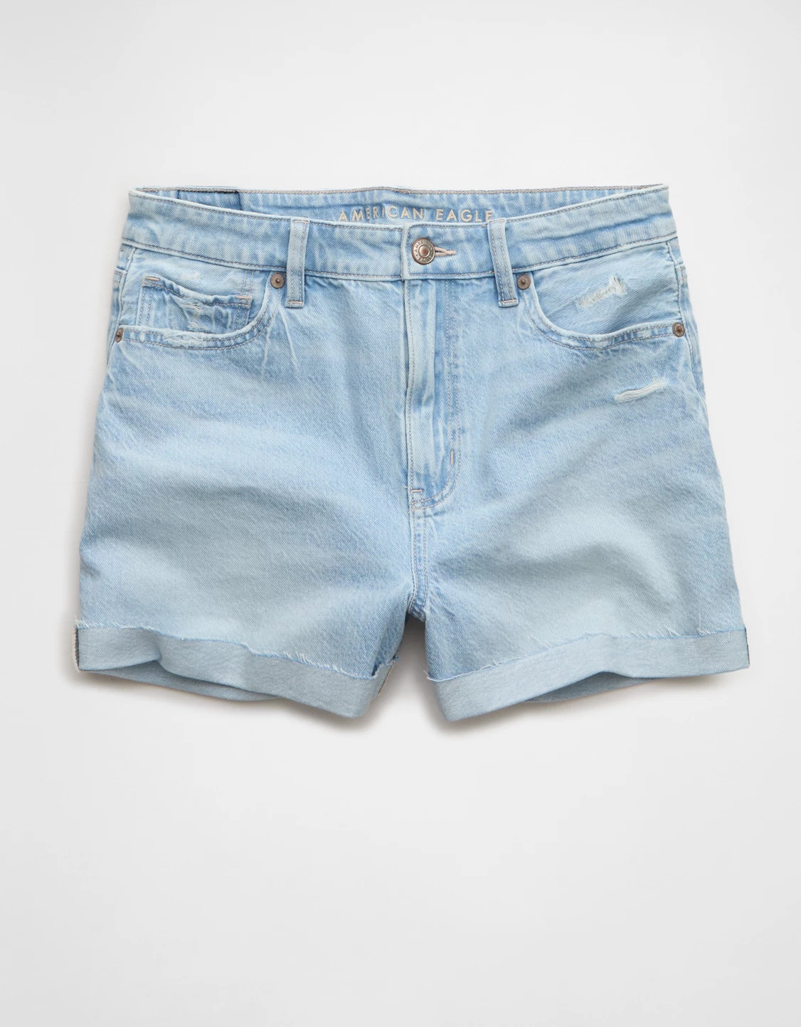 AE Strigid Super High-Waisted Mom Short | American Eagle Outfitters (US & CA)