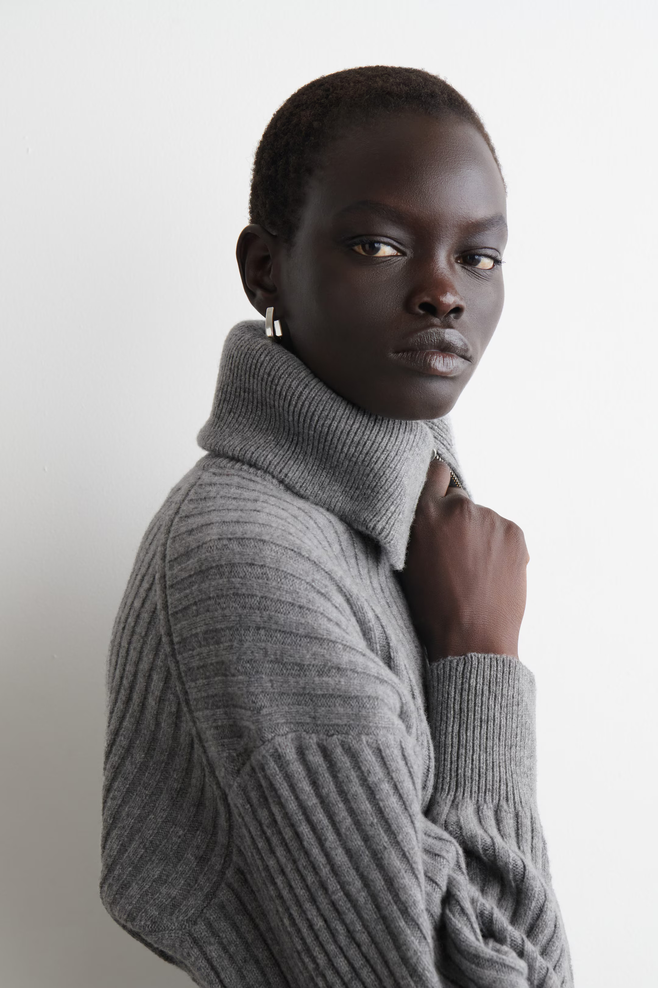 RIBBED MERINO WOOL JACKET - GREY MÉLANGE | COS GB | COS UK