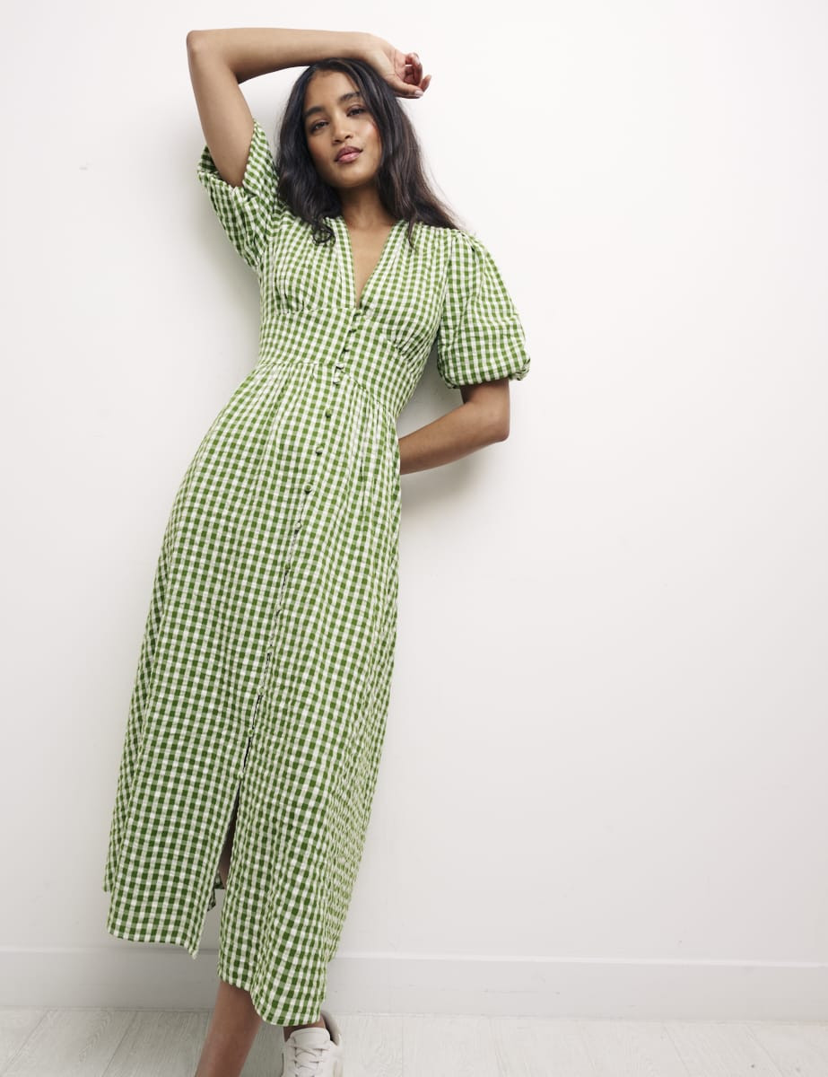 Green Gingham Starlight Midi Dress | Nobody's Child