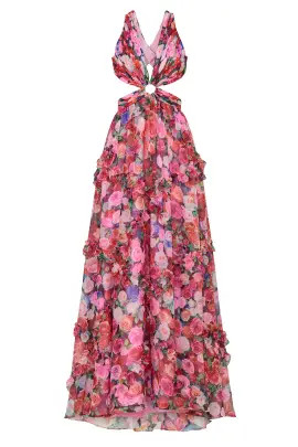 Floral Twist Back Gown | Rent the Runway