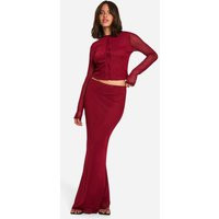 Womens Mesh Maxi Skirt - Red - 8 | boohoo (US & Canada)