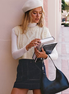 Hughes Mini Skirt Dark Wash Denim | Princess Polly US