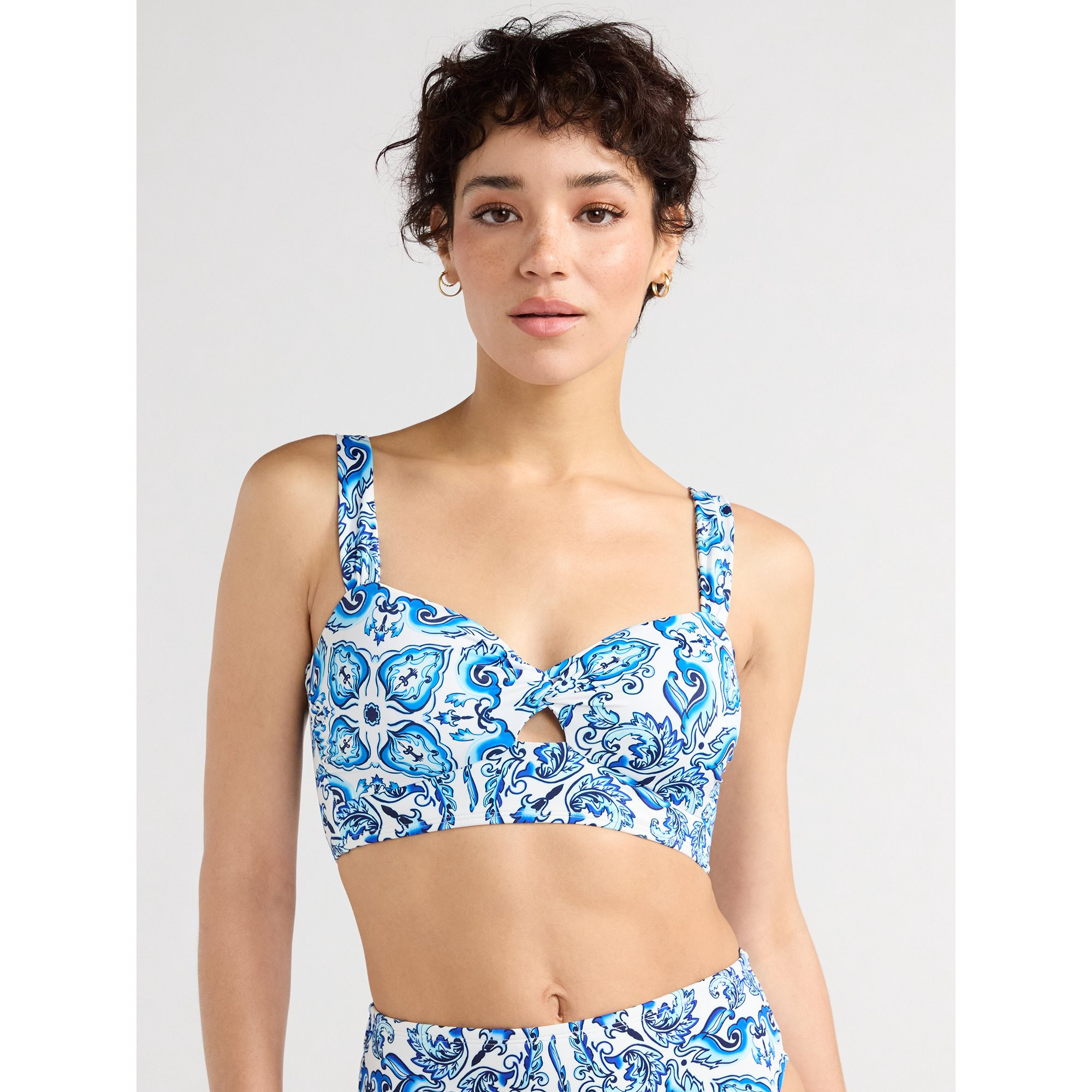 Sofia by Sofia Vergara Women's Twist Longline Bikini Top, Sizes XS-XL | Walmart (US)