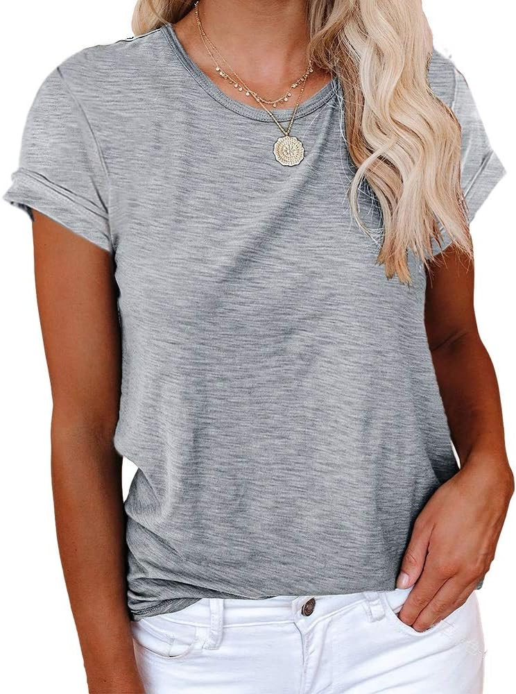 Cicy Bell Women's Short Sleeve Shirts Crewneck Loose Casual Summer Basic Tees Tops | Amazon (US)