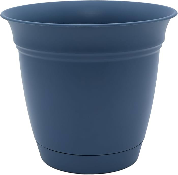 The HC Companies Eclipse Round Planter with Saucer - Outdoor & Indoor Plant Pot with Drainage Hol... | Amazon (US)