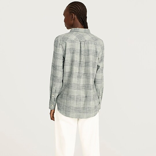 Classic-fit shirt in mint plaid flannel | J. Crew US