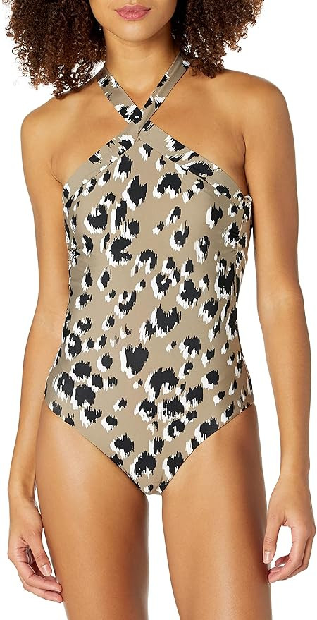 Trina Turk Women's Standard Lynx Reversible High Neck One Piece | Amazon (US)
