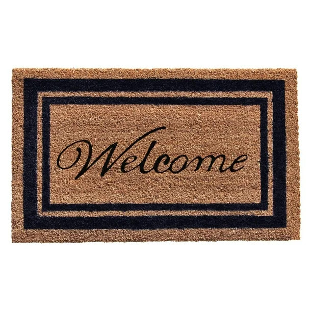 Home & More Border Welcome Coir Outdoor Doormat - Walmart.com | Walmart (US)
