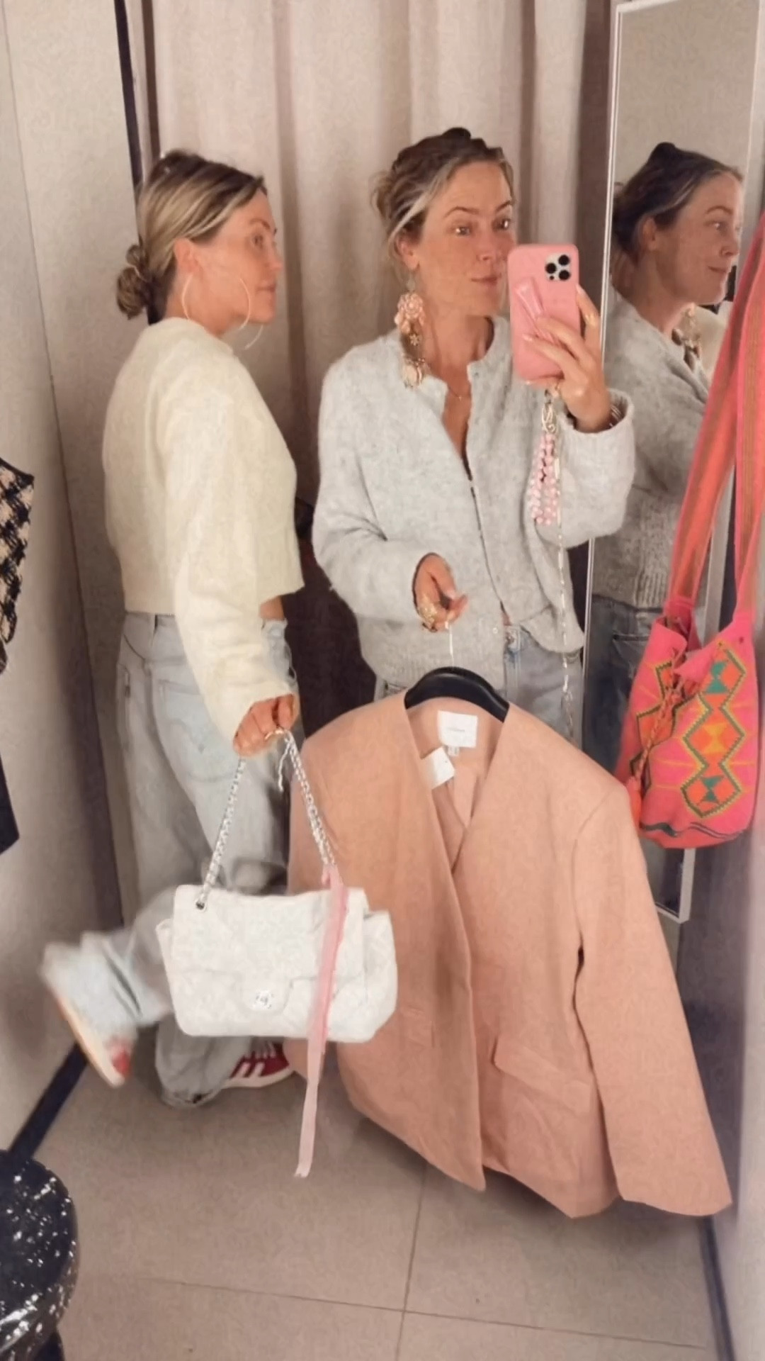 Fashion finds!! New H&M goodies we love ❤️❤️ shop with us xoxo wearing the blazer and faux leather dress in size XL (we sized up for the x oversized boxy fit) 💕👯‍♀️ also added some similar jeans we styled with these cute H&M styles.

#LTKStyleTip