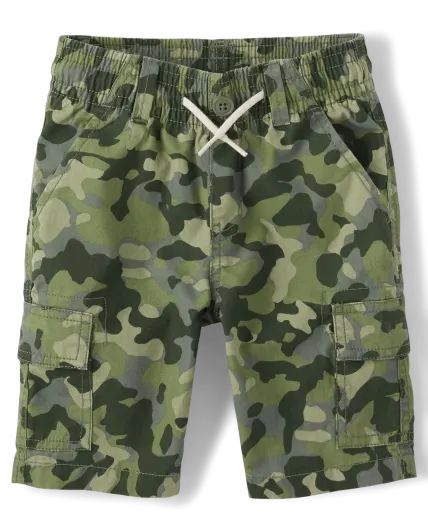Boys Camo Pull On Cargo Shorts - green agate | The Children's Place