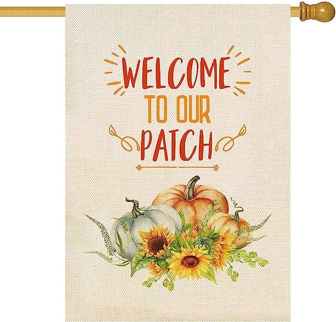 Baccessor Welcome to Our Pumpkin Patch Fall House Flag Vertical Double Sided Farmhouse Autumn Bur... | Amazon (US)