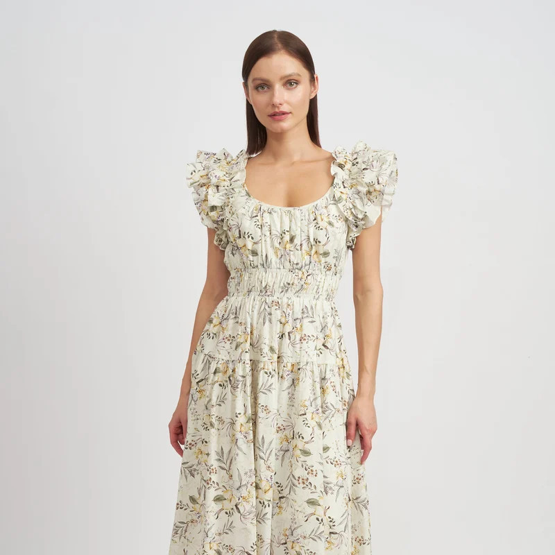 En Saison Mindy Midi Dress - White - M | Verishop