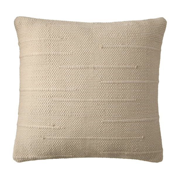 Better Homes & Gardens Gianna Taupe Cotton Chindi 24" x 24" Pillow by Dave & Jenny Marrs | Walmart (US)