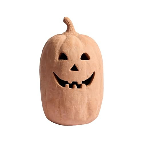 Hallowmas Handcrafted Jack-O'-Lantern, Artisanal Kiln-Fired Pumpkin with Hand-Carved Details, 2025 Fall & Halloween Decor | Amazon (US)