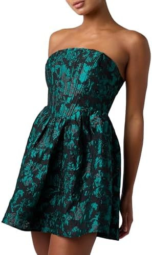 Lulus Womens Ayla Jacquard Mini Dress | Amazon (US)