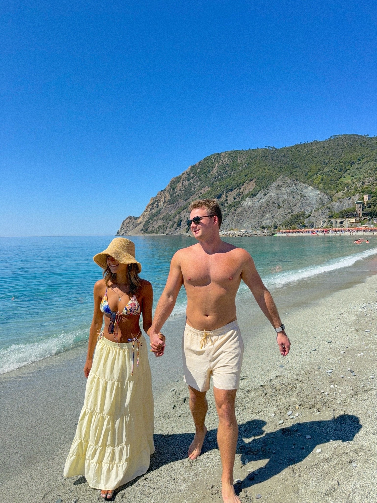 The cutest European summer outfit idea for a beach day in Italy his and her