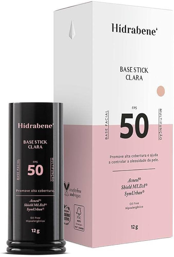 Hidrabene Anasol Base Facial Stick c/Protetor Solar 50 FPS Multifunção 12g cor:Bege Escuro | Amazon (BR)