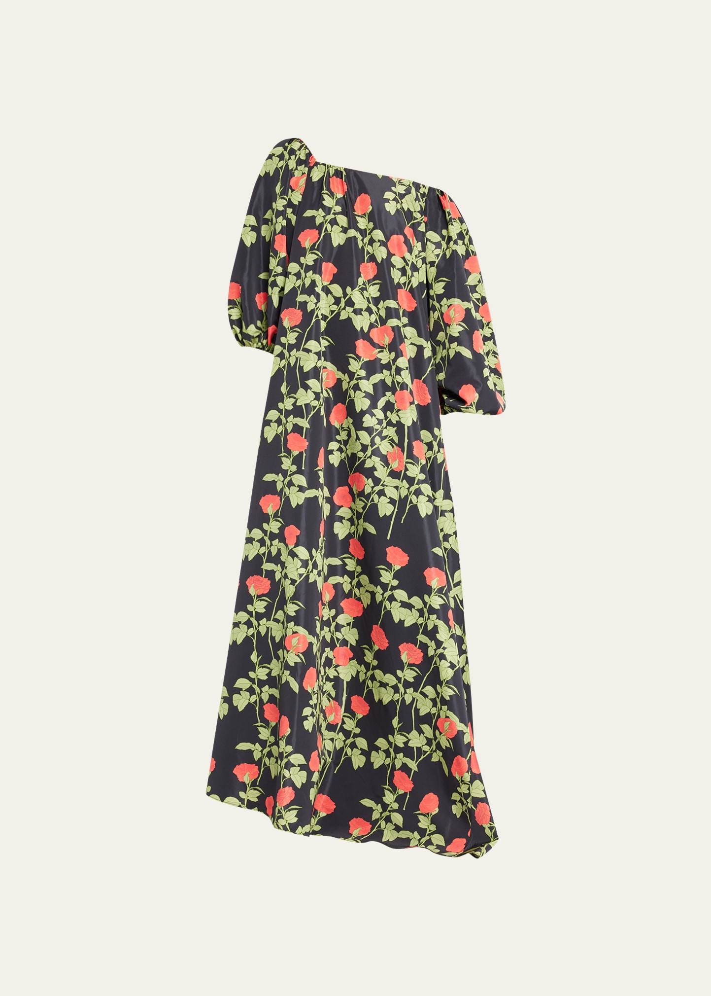 BERNADETTE Rose-Print One-Shoulder Gown | Bergdorf Goodman