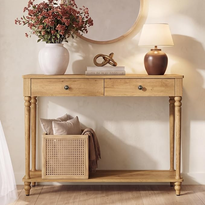 VASAGLE Mariel Collection - Console Table, Narrow Entryway Sofa Table with Drawers and Shelf, Sol... | Amazon (US)