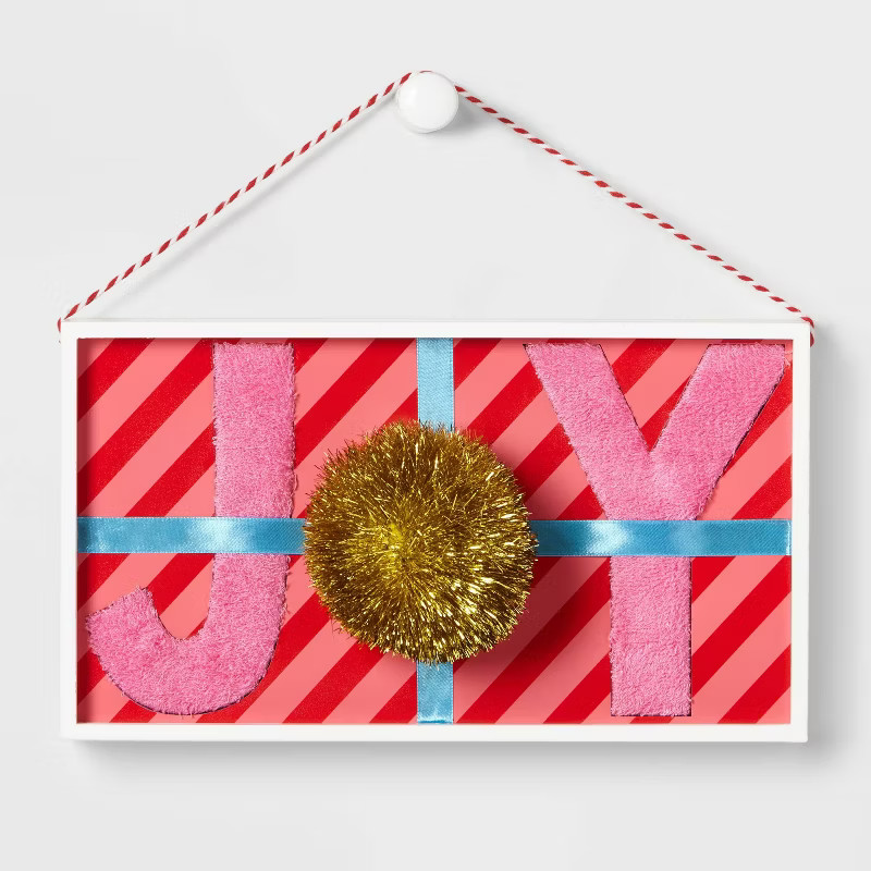10.5"x6" Joy with Pom Hanging Décor - Wondershop™ | Target