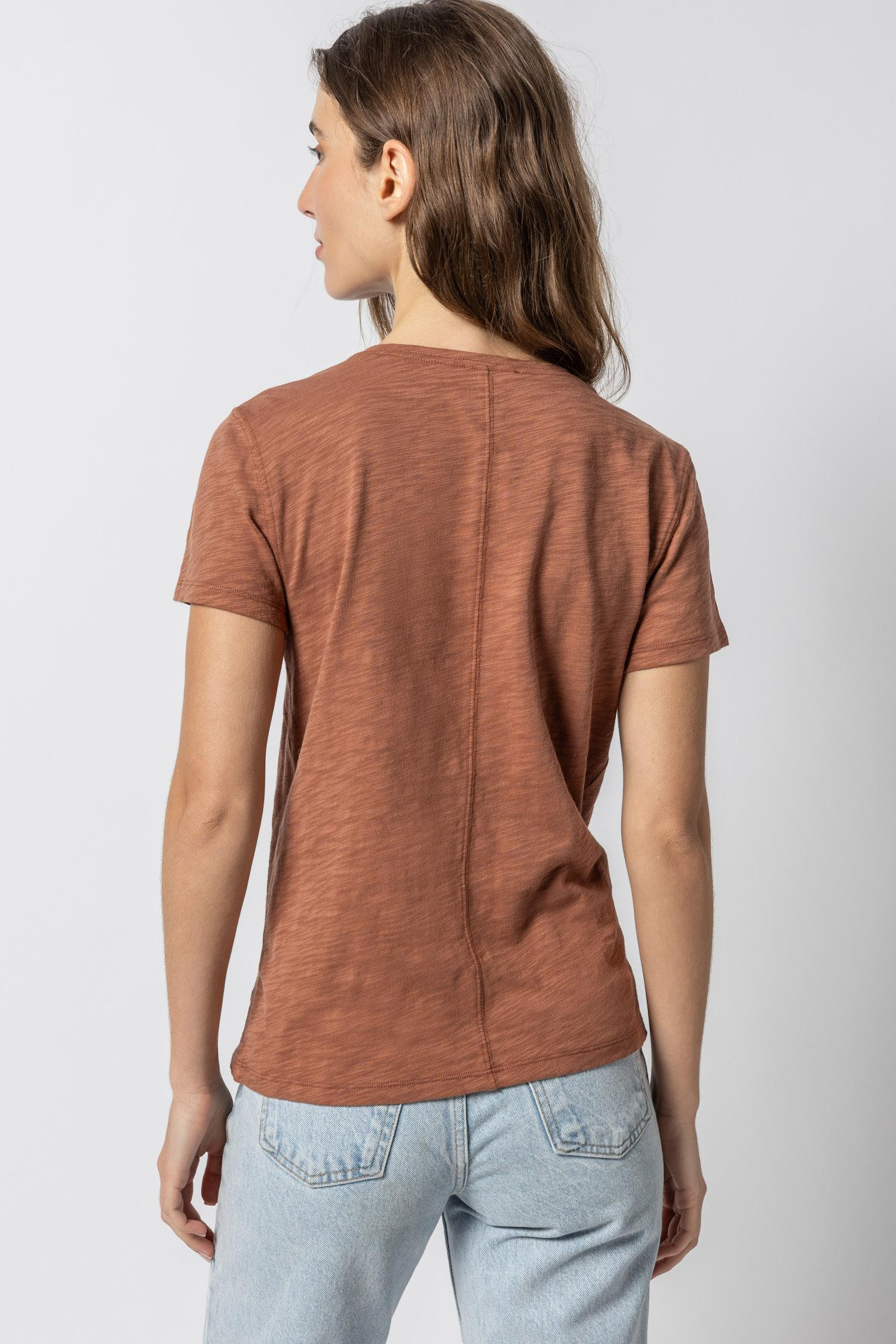 V-Neck Short Sleeve Back Seam Tee | Lilla P