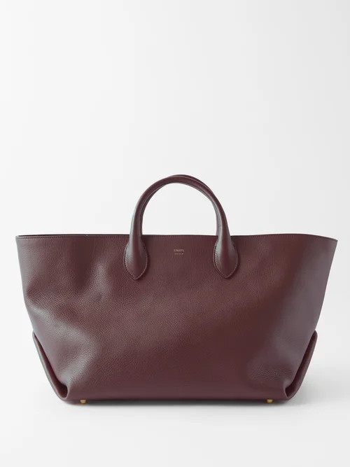 Khaite - Amelia Medium Leather Tote Bag - Womens - Burgundy | Matches (US)