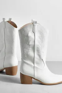 Boots | Wide Fit Tab Detail Ankle Cowboy Western Boots | boohoo | Boohoo.com (UK & IE)