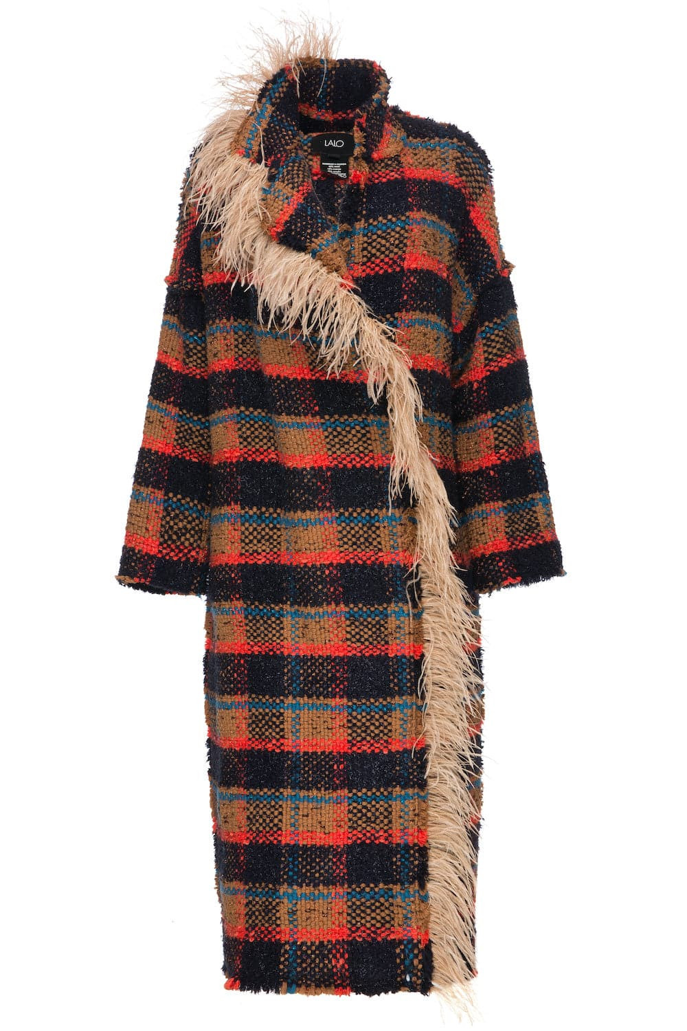 CHECKED OVERSIZE WOOL AND MOHAIR-BLEND COAT | CULT MIA UK LTD