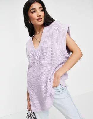 Monki Elise knit sweater vest in lilac | ASOS (Global)