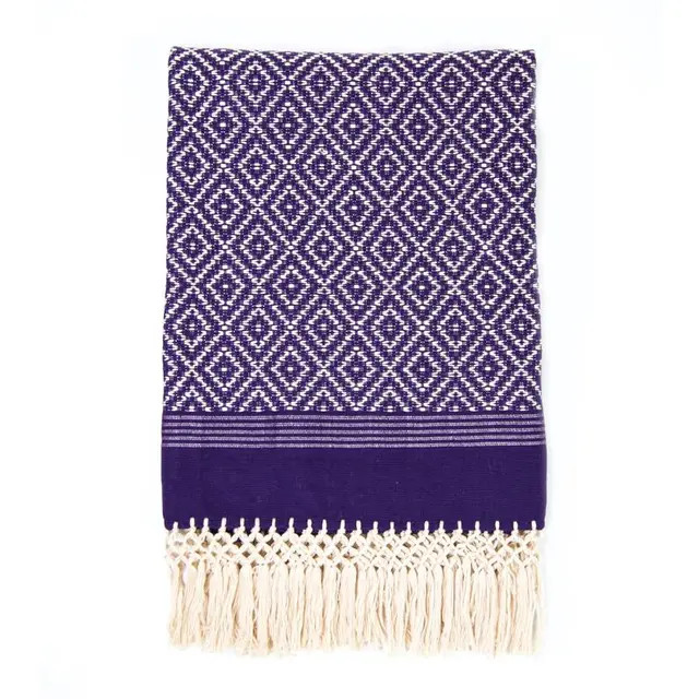 Purple Diamond Handwoven Throw | Chairish