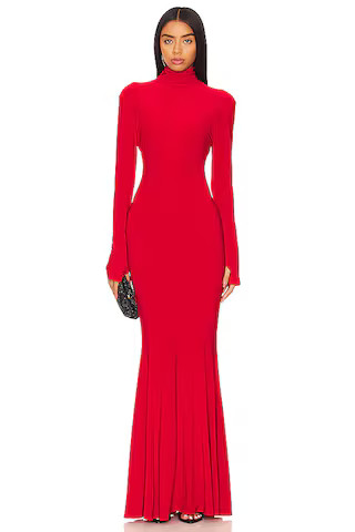 Norma Kamali x REVOLVE Turtle Fishtail Gown in Tiger Red from Revolve.com | Revolve Clothing (Global)