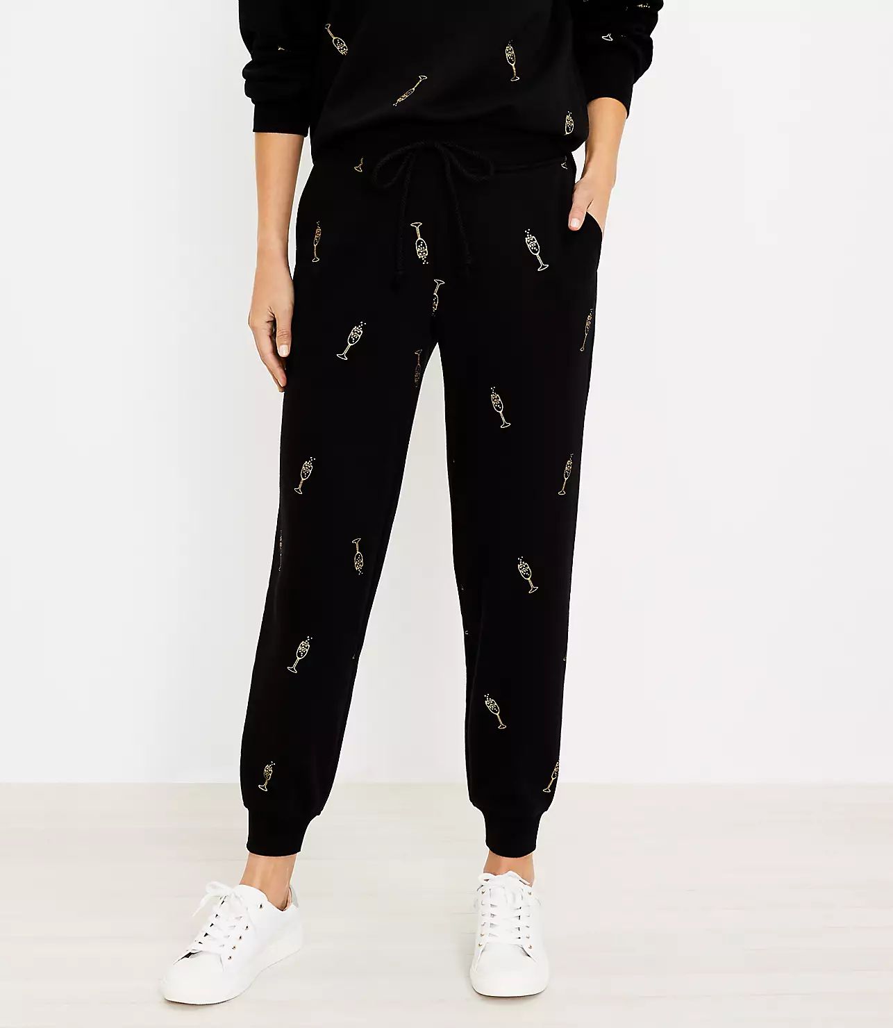 Petite Lou & Grey Champagne Cozy Cotton Terry Sweatpants | LOFT