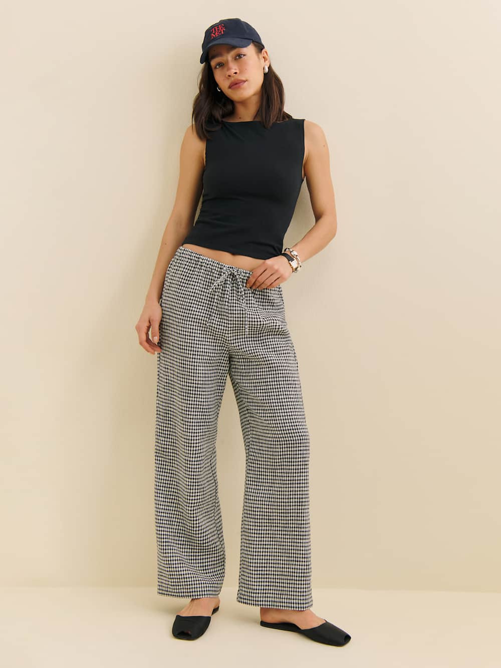 Olina Linen Cropped Pant | Reformation (Global)