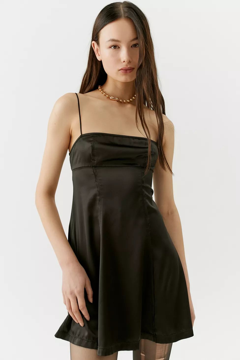 UO Anabella Satin Mini Dress | Urban Outfitters (US and RoW)