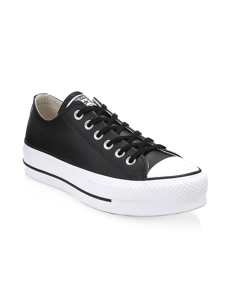 Converse Women's Chuck Taylor All Star Lift Leather Low-Top Sneakers - Black - Size 7 UK (9 US) | Saks Fifth Avenue