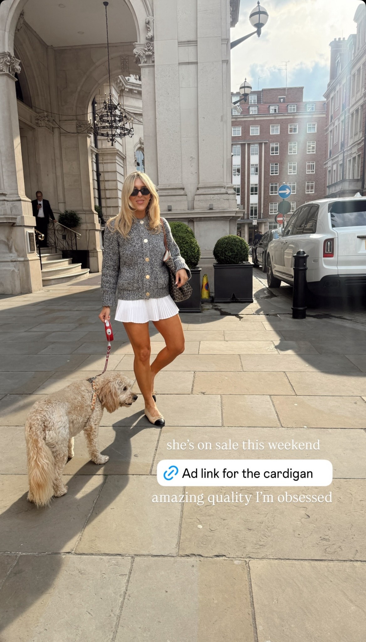Cardigan - gold button cardigan - grey cardigan - oversized cardigan - chunky knit cardigan - tennis skirt - lululemon align - lululemon define - Chanel pumps - Chanel flats - ballet pumps - celine sunglasses - tortoise shell sunglasses - Abercrombie and fitch knitwear - Abercrombie sweater - Abercrombie sweatshirt 

#LTKstyletip #LTKsale #LTKeurope