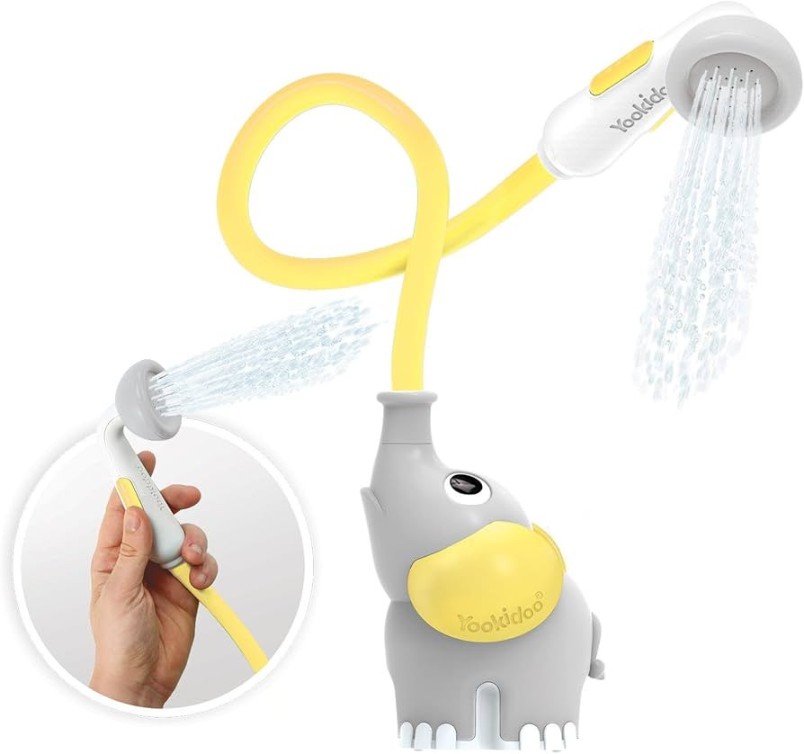 Yookidoo Baby Bath Shower Head - Elephant Water Pump with Trunk Spout Rinser - Control Water Flow... | Amazon (US)