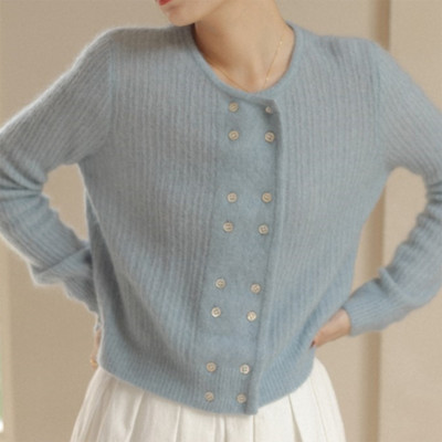 Women Furry Faux Mohair Fur Sweater Jumper Knit Top Button Solid Soft Casual New  | eBay | eBay US
