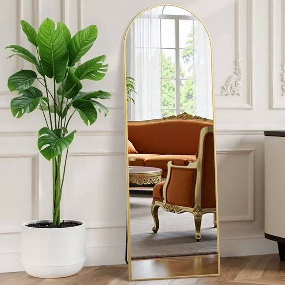 EDX Arched Full Length Mirror 56"x15" Full Body Mirror Rectangle Free Standing Wall Mounted Leani... | Walmart (US)
