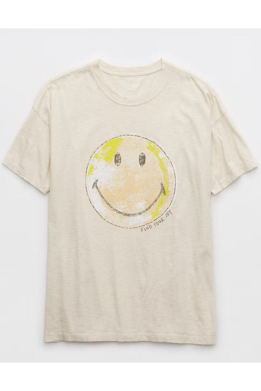 Aerie Oversized Smiley® Graphic Boyfriend T-Shirt | Aerie