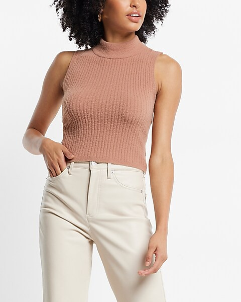 Cozy Mock Neck Sweater Tank | Express