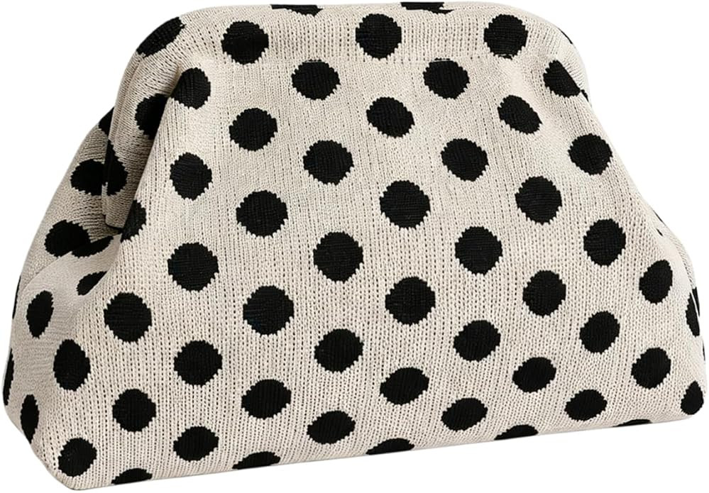 Clutch Bags for Women Clutch Purse Summer Beach Purse for Vacation Polka Dots Dumpling Bag Evenin... | Amazon (US)