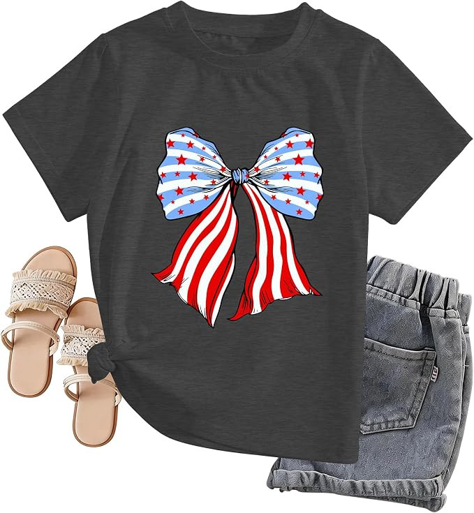 All American Mama 4th of July Shirt Women-Bow Patriotic Shirts USA American Flag T-Shirt Red Whit... | Amazon (US)
