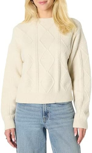 Amazon Essentials (Demi's Pick) Women's Relaxed-Fit Cable Crewneck Sweater | Amazon (US)